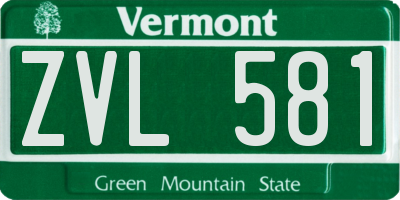 VT license plate ZVL581