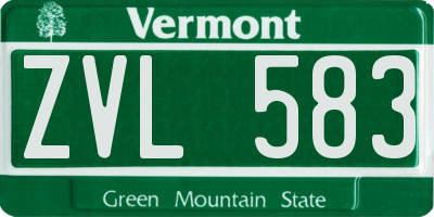 VT license plate ZVL583