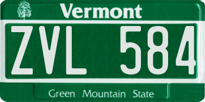 VT license plate ZVL584