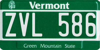 VT license plate ZVL586
