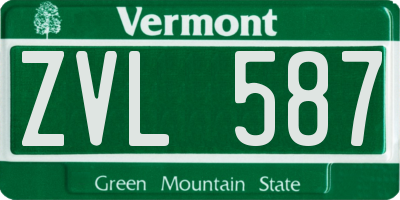 VT license plate ZVL587