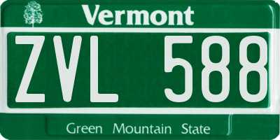 VT license plate ZVL588
