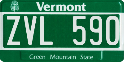 VT license plate ZVL590