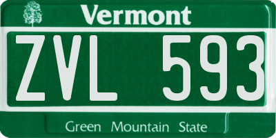 VT license plate ZVL593