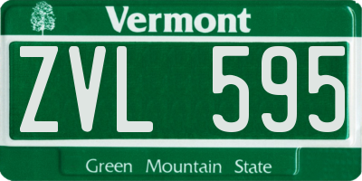 VT license plate ZVL595