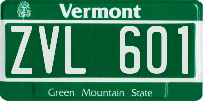 VT license plate ZVL601