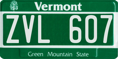 VT license plate ZVL607