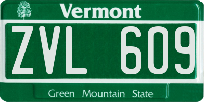 VT license plate ZVL609