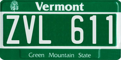 VT license plate ZVL611