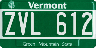 VT license plate ZVL612