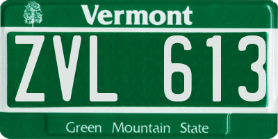 VT license plate ZVL613
