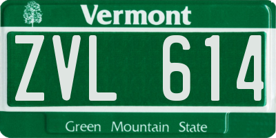 VT license plate ZVL614