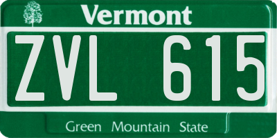 VT license plate ZVL615