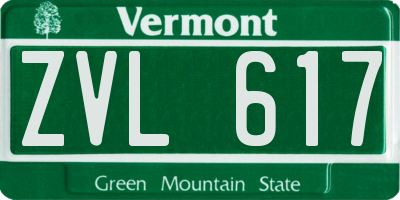 VT license plate ZVL617