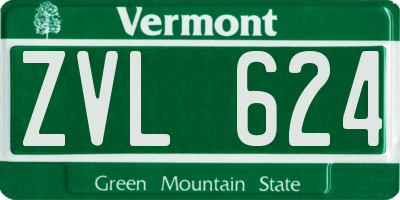 VT license plate ZVL624