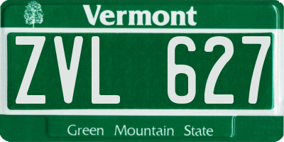 VT license plate ZVL627