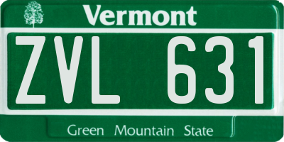 VT license plate ZVL631