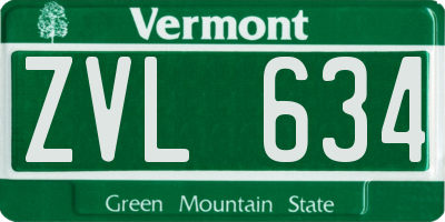 VT license plate ZVL634
