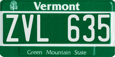VT license plate ZVL635