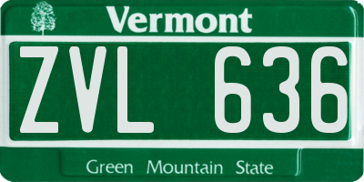 VT license plate ZVL636