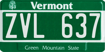 VT license plate ZVL637