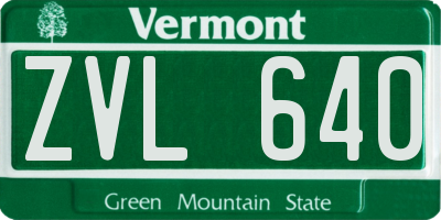 VT license plate ZVL640