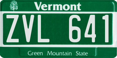 VT license plate ZVL641