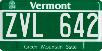 VT license plate ZVL642