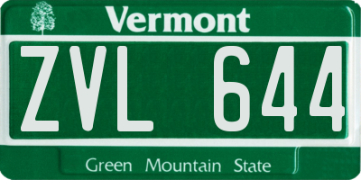 VT license plate ZVL644