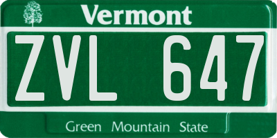 VT license plate ZVL647
