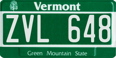 VT license plate ZVL648