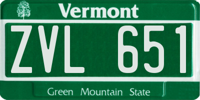 VT license plate ZVL651