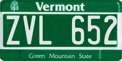 VT license plate ZVL652