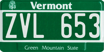 VT license plate ZVL653