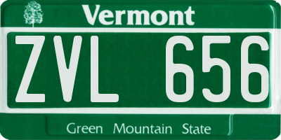 VT license plate ZVL656