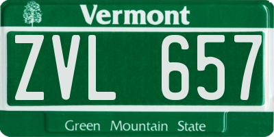 VT license plate ZVL657