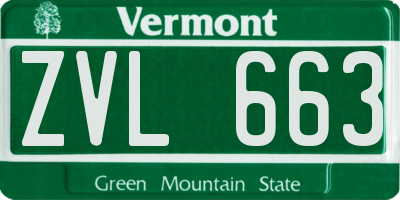 VT license plate ZVL663