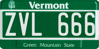 VT license plate ZVL666