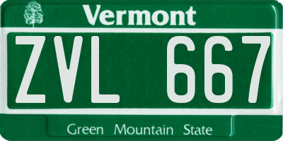 VT license plate ZVL667