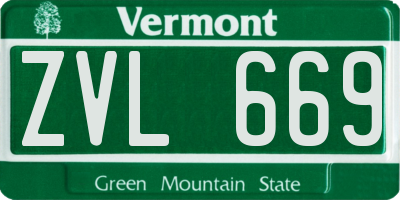 VT license plate ZVL669