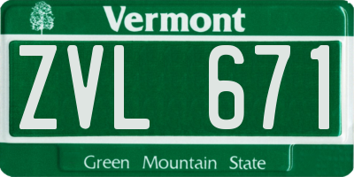 VT license plate ZVL671