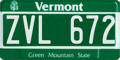 VT license plate ZVL672