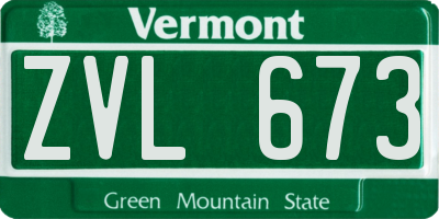 VT license plate ZVL673