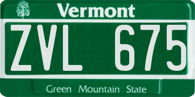 VT license plate ZVL675