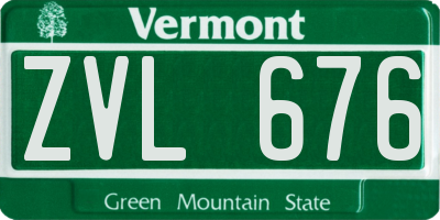 VT license plate ZVL676