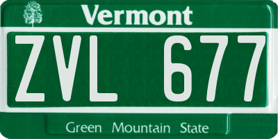 VT license plate ZVL677