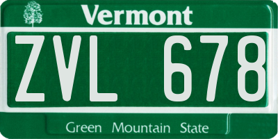 VT license plate ZVL678