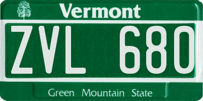 VT license plate ZVL680