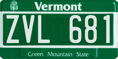 VT license plate ZVL681