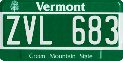 VT license plate ZVL683